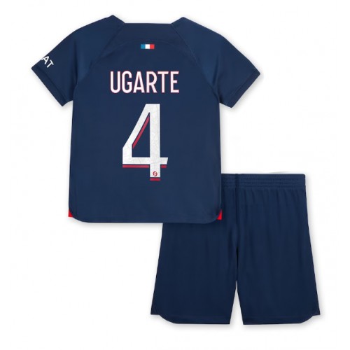 Paris Saint-Germain Manuel Ugarte #4 Domaci Dres za djecu 2023-24 Kratak Rukav (+ Kratke hlače)